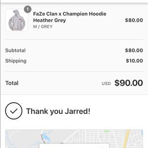 FaZe Clan x Champion Medium Grey Hoodie